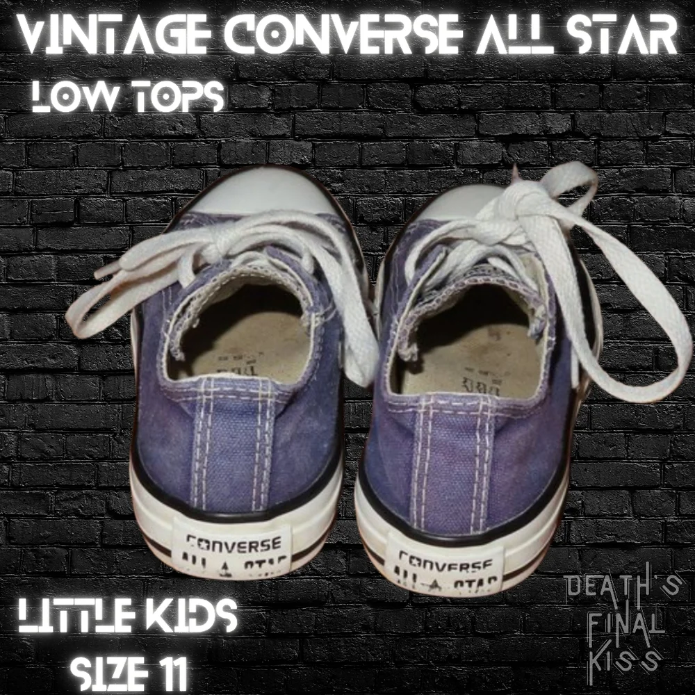 2x Converse All Star mono black & blue canvas low top sneakers shoes 11 Punk Sk8 - Picture 12 of 14